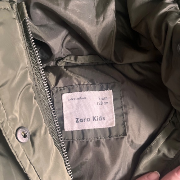 Zara Girls Army Green Jacket Size 8 - Picture 3 of 4